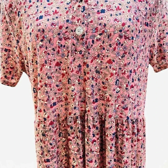 Floral Pink Button-Front Dress - Picture 2 of 10